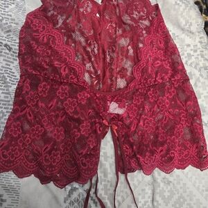 SHEIN Red Lace Chemise